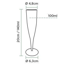 Pohárek PREMIUM Plastové na Cava o na Víno 140ml 1P (100 Ks)