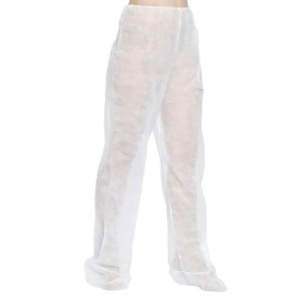 Kalhoty pro Pacienty Tlaková Terapie z Netkané Textilie PP Bílý (1 Ks)