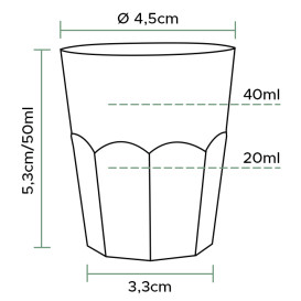 Plastové Kelímky na Alkohol Průhledný PS Ø45mm 50ml (1000 Ks)