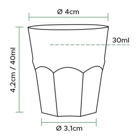 Plastové Kelímky na Alkohol Průhledný PS Ø40mm 30ml (50 Ks)