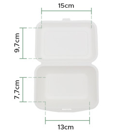 Menu Box z Cukrové Třtiny Bílý 180x125x70mm (600 Ks)