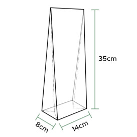 Tašky s Polypropylen Čtvercový Pozadí 14x35+8cm G160 (1000 Ks)