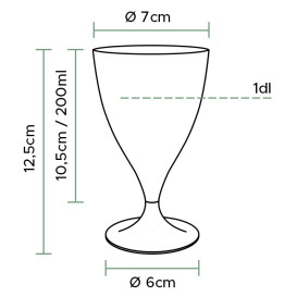 Plastové Sklenice na Víno s Černou Zlato 200ml 2P (400 Ks)