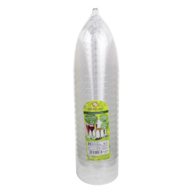 Plastové Sklenice na Víno s Černou Bílý Perlový 300ml 2P (20 Ks)