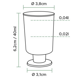 Plastové Sklenice Likér s Černou 40ml (20 Ks)