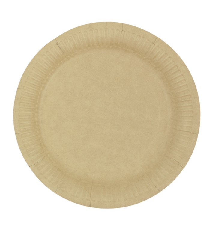 Papírové Talíře Kulaté “Radial” Kraft Ø18cm 200gr/m² (650 Ks)