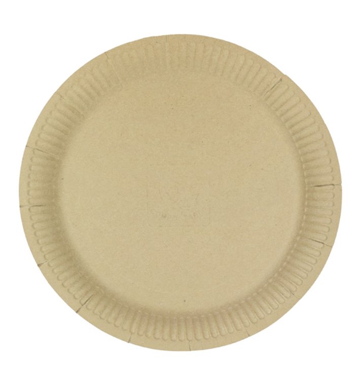 Papírové Talíře Kulaté “Radial” Kraft Ø23cm 200gr/m² (50 Ks)