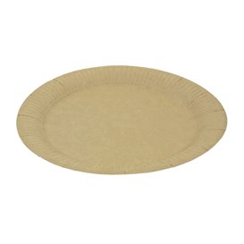 Papírové Talíře Kulaté “Radial” Kraft Ø23cm 200gr/m² (50 Ks)