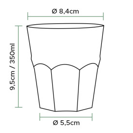 Kelímek Opakované Použití Nerozbitný PP Koktejl Průhledný Ø8,4cm 350ml (20 Ks)