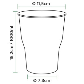 Kelímek Opakovaně Použitelné PP 1.000ml Ø9,4cm (500 Ks)