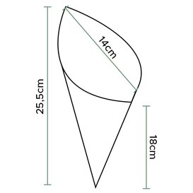 Papírové Kornouty Nepromastitelný Kraft 25,5cm 100gr (1.600 Ks)