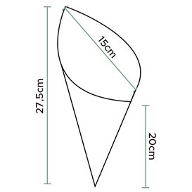 Papírové Kornouty Nepromastitelný Kraft 27,5cm 250gr (100 Ks)