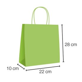 Papírové Tašky Zelený s Ouškems 90g/m² 28+10x22 cm (250 Ks)