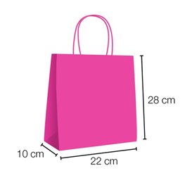 Papírové Tašky Fuchsie s Ouškems 90g/m² 28+10x22 cm (250 Ks)