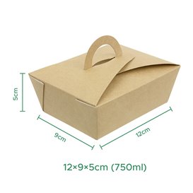 Krabička " párek v rohlíku " Kraft s Ouškem 12x9x5cm 750ml (350 Ks)