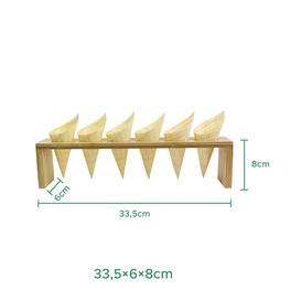 Stand Bambusové s Kornouty 33,5x6x8cm (15 Ks)