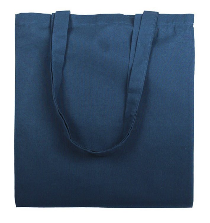 Cotton Bag with Long Handles Navy Blu 38x42cm (200 Units)