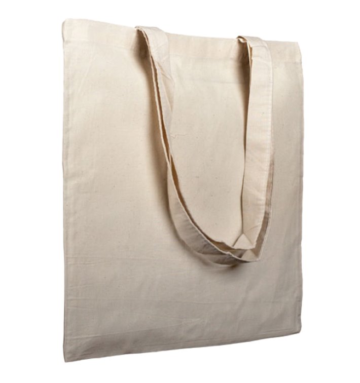 Cotton Bag with Long Handles Beige 38x42cm (25 Units)