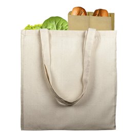 Cotton Bag with Long Handles Beige 38x42cm (25 Units)