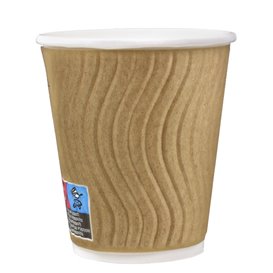 Kartonové Kelímek Zvlněný 9Oz/270ml Kraft Ø8,0cm (1050 Ks)