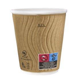 Kartonové Kelímek Zvlněný 9Oz/270ml Kraft Ø8,0cm (1050 Ks)