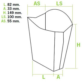 Krabička Kraft na Hranolky Velkým 8,2x3,3x14,9cm (25 Kousky)