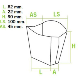 Krabička Kraft na Hranolky Málo 8,2x2,2x9cm (600 Kousky)