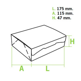 Krabička pro Cukrárny Karton 17,5x11,5x4,7cm 250g Bílá (20 Kousky)