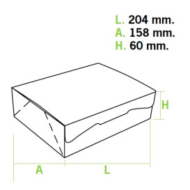 Krabička pro Cukrárny Karton 20,4x15,8x6cm 1Kg Bílá (20 Kousky)