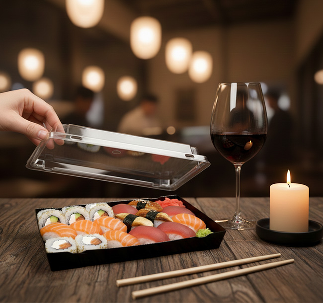 Objevte, jak vybrat obaly na sushi podle typu služby.